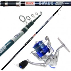 Surf Fishing Beach Kit Lightweight Carbon Rod and Reel Ledgering
