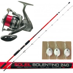 Kolpo Kit Fishing Bolentino Complete Reel Rod et Lenze
