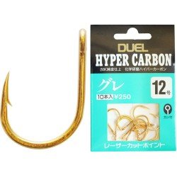 Fish hooks Duel Hyper Carbon Series K378 Golden with Eyelet short shank