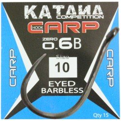 Katana Ami Carp Zero 6 Barbless with Eyelet 15 pcs