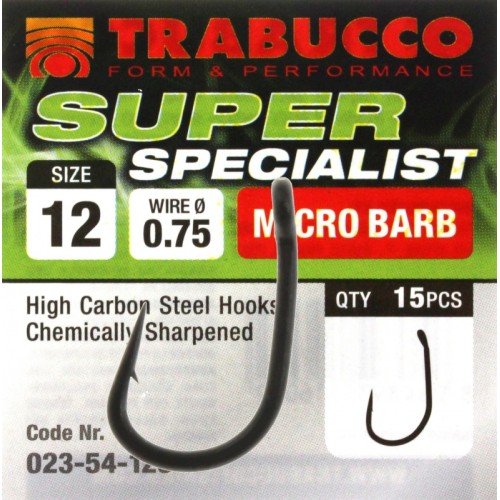 Crochets de poisson Trabucco Super spécialiste Micro Barb Équipement, cannes à pêche et moulinets de pêche